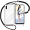 Nupcknn Handykette Hülle für Huawei P30 Lite Hülle TPU Bumper+PC Back Necklace(abnehmbar) Transparent Hülle mit Kordel zum Umhängen Handy Schutzhülle mit Band(Schwarz, 6.15)