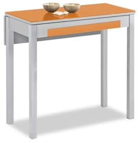 ASTIMESA ala caída Mesa de Cocina, Metal, Naranja, 80x40cm-extendida 80x60 cms