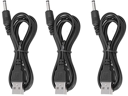 Hilitand 3 Uds Cable de Alimentación USB Línea Alámbrica DC 5V Jack Cable de Carga 3,5x1,35mm Doble Capa de Aislamiento de PVC