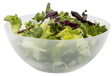 CABLEPELADO Cuenco de plástico para comida, Bol de plástico cocina, Ensaladera de plástico, Libre de BPA, Apto para lavavajilla, Capacidad 2.4 Litros, Diámetro 23 cm, Altura 9.5 cm, Transparente