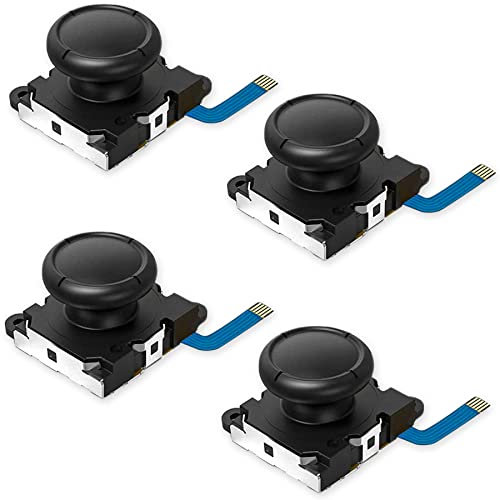Lot de 4 joysticks analogiques de rechange 3D avec 4 coques et 4 vis pour manette Nintendo Switch Joy Con