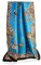 GLORIS Damen schal fein seidig groß 180 x 90 cm HellBlau mit buntes Muster. Halstuch Tuch für Frauen. Kopftuch Halstuch Schal. Seidenschal Elegante