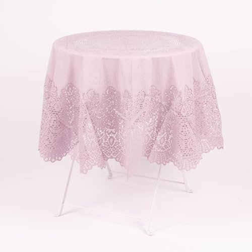 SCHÖNER LEBEN. Tischdecke Outdoor Häkelspitze Amira rund lila Ø 152cm