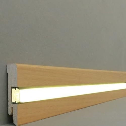 Südbrock | Lumière – Plinthes/Lumière – Plinthes | 16,61,18 L | Éclairage indirect | 16 x 60 x 2500 mm | Placage en bois véritable | Afzelia (Doussié) | Barres LED | 1 pièce