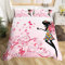 Fille housse de couette enfants rose fleur papillon literie ados dames chambre à coucher décoration housse de couette jeune fille romantique Comfort housse de couette plantes imprimé literie 220x240cm