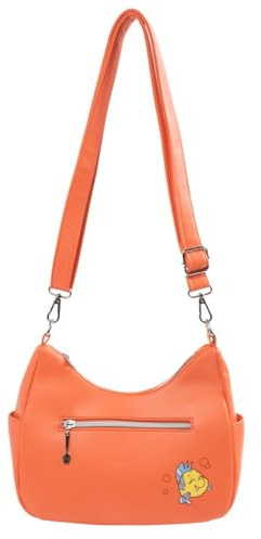 Loungefly Disney Die kleine Meerjungfrau Arielle Cosplay Umhängetasche Crossbody Geldbörse, Orange/Abendrot im Zickzackmuster (Sunset Chevron)