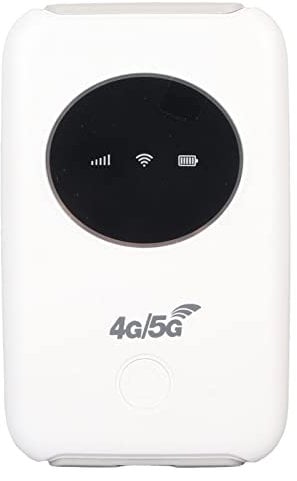 Hotspot Mobile 4G LTE Modem Point D'accès Wi-Fi 5G débloqué 300 Mbps, Emplacement pour Carte SIM intégré, Batterie 3200 MAh, la Diffusion en Extérieur, le Wi-Fi de Voiture (blanc)