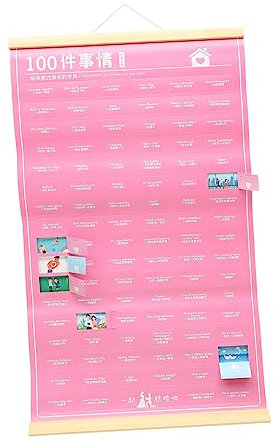 FUNOMOCYA Paar Geschenk Poster Für Paare Romantisches Geschenk Checkliste Für Paare 100-dinge-paar-poster Rubbelpaar-poster Date-night-ideen Rubbelliste Partnersuche Verliebt Magnet Hölzern