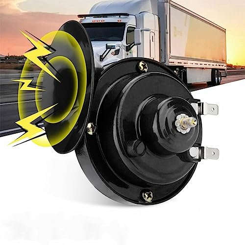 Zughörner Autohupe Auto Luft elektrisches Schneckenhorn 300 dB super lautes Lufthorn wasserdicht Kfz Zubehör universell für Auto LKW Motorrad Boot(Schwarz, 12V, 1 STÜCK)