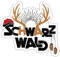 Spreadshirt Schwarzwald Bollenhut Hirschgeweih Schwarzwald Geschenk Sticker, max. 10x10 cm, 10 x 10 cm, Mattweiß