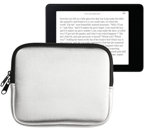 kwmobile Schutztasche für eReader - Neopren Tasche Hülle Cover Case Schutzhülle Silber - 17,5 x 14,7 cm Innenmaße