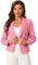 Allegra K Giacca da Donna Elegante Dressy Blazer con Apertura Anteriore Giacche Corta da Ufficio per Il Lavoro Rosa Scuro XL