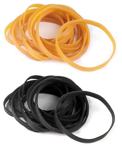 Elastic Bands Heavy Duty 100Pcs Thick rubber bands100x5mm Natural Strong Money Elastic Bands Wide Rubber Band Stationary Stretchable Bands for Home School Office Workshop Accessories,Black/Khaki
