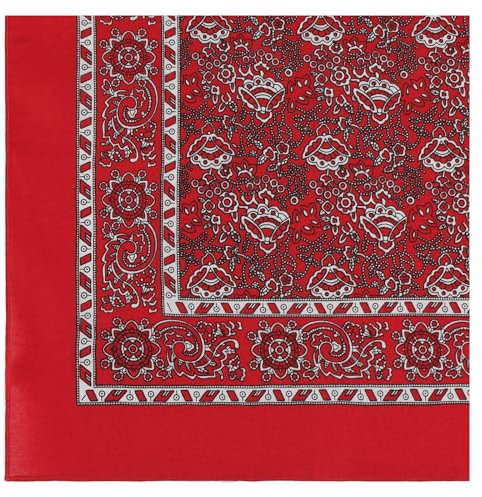 modAS Unisex Vierecktuch ca. 70 x 70 cm bedruckt oder uni - Tuch als modisches Accessoires in Rot Paisley