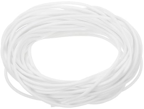 QUARKZMAN Silikon-Schaum-Dichtungsstreifen, 1,5 mm Durchmesser, 8 Meter lang, Schaumgummi-Wetterdichtungsstreifen, runder Gummikordel, massiv für Maschinen und Industrie, weiß