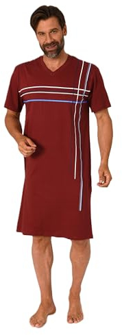 Normann Herren Kurzarm Nachthemd mit eleganten Frontprint - auch in Übergrössen
