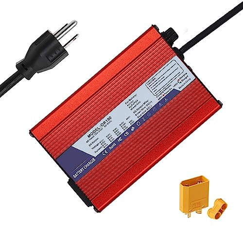 SHANRROW Lithium Battery Charger Golf Cart Battery Charger 6-10 Hours Full Charged Smart Charger with Trickle Charger for Car,Truck,Motorcycle,Lawn Mower,Lead Acid Batteries,Plug K,88.2V (21S)
