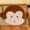 champracer Runde Stuhlkissen Kinder,Cartoon Rundes Kissen， Stuhlkissen Dickes Stuhlkissen ，40cm Memory Foam Sitzkissen Stuhl Sitzpolster mit Abnehmbarer Bezug, Cartoon Tier Sitzauflage (AFFE)