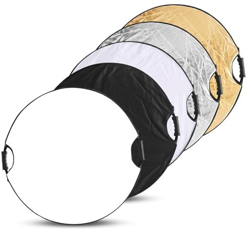 WIYETY 5 en 1 Réflecteur: 80cm Rond Réflecteur de Lumière avec Poignée et Sac de Transport, Diffuseur de Lumière 5 en 1, Réflecteur de Photographie pour Éclairage Photographie et Éclairage Extérieur