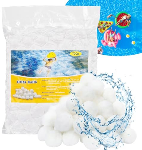 NINGESHOP Balle Filtrante Piscine,700g Boules de Filtre de Piscine pour Systèmes de Filtre a Sable Piscine Remplacer 25 kg de Sable Filtrant Sable de Quartz,Convient à Divers Systèmes De Filtration