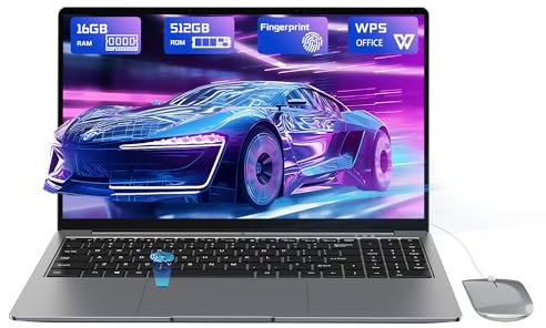 LEEDOW Laptop PC 16GB RAM LPDDR4 512GB SSD PC 15.6 inch UHD Netbook Celeron N5095 Processor Computer with Touch ID WiFi5 Bluetooth 4.2 USB 3.0