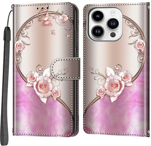 Salanheo Wallet Case for iPhone 14 Pro, with Card Slots Magnetic Closure Leather Flip Phone Case Compatible for iPhone 14 Pro