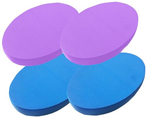 Balance Pad 2pcs Schaumbalance-Bad Oval Weiche Anti-Rutsch-Yoga-Pad-Polsterschutz mit geschlossener Zellstruktur 2in dickes Training Balance-Bad für Krafttraining, unterer Rücken, Knie (lila)