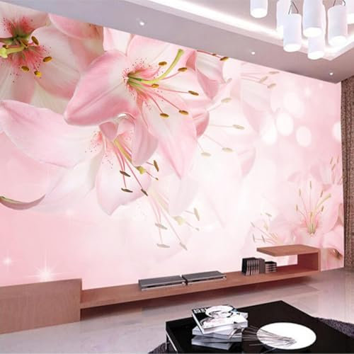 YueMingDi 3D modernes Wandbild Dekoration Schlafzimmer Blume Lilie Blume Landschaft Büro Arbeitszimmer Hintergrund Wandaufkleber-430cm×300cm