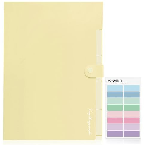 KONVINIT Dokumentenmappe a4 - Fächermappe Document Organizer mit 5 Tasche Mappe mit Fächern Große Kapazität Organizer Folder für Papier Arbeiten