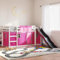 LXYZWRW Beds & Accessories Lit superposé avec toboggan et rideaux Rose 90 x 190 cm