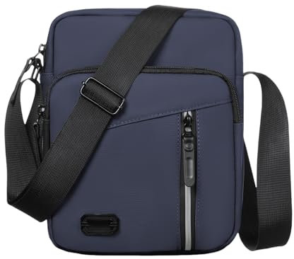 Aucuu Bolsa Pecho Hombre, Gran Capacidad Bolso Bandolera Hombre, Impermeable Bolsa Crossbody para Hombre para Viajar, Correr, Ciclismo, Negocios - Azul Marino