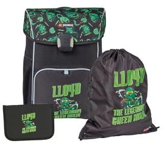 LEGO® NINJAGO® Core Schulranzen Jungen 1. Klasse Set Lloyd – Schulrucksack Jungen mit Turnbeutel & Federmäppchen Junge, leicht & reflektierend, 26,5 L, 30 x 40 x 20,5 cm