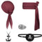 Alaoo Piraten Accessoires Set, 5 Stück Set Piratenkapitän Kostümzubehör, Piraten-Stirnbänder, Gürtel, Augenmasken und andere Accessoires, für Karneval, Cosplay, Party, Halloween(Weinrot)