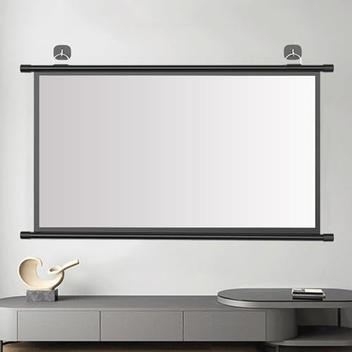 Vidéoprojecteur Suspendu Grand Écran 4K HD, Écran Vidéoprojecteur 30 , 40 , 50 , 60 , 72, 16:9/4:3 Écran De Projection, Écran De Projection TV Et Home Cinéma, Montage Mural Ou Plafond(4:3,40)