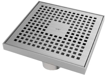 Bodenablauf 300x300 mm Edelstahl – Duschablauf mit Geruchsverschluss – Ablaufgarnitur begehbare Dusche – Edelstahlrost