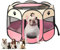 Enclos pliable pour chiots et chiots - Parc d'intérieur - Pop Up - Portable - Pour animaux de compagnie - Parc intérieur - Pour chats, chiens, lapins - 73 x 73 x 43 cm - Rose