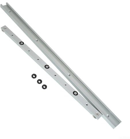 Juego de pista de inglete con barra de inglete de aleación de aluminio para entusiastas de la carpintería de sierra de mesa (pista en T de 600 mm + barra de inglete de 450 mm)