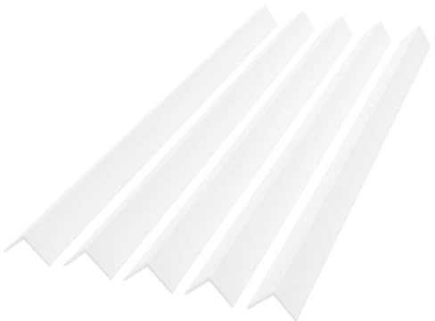 Homesmart White 1 Metre UPVC Plastic Rigid Angle Corner Trim 10 x 10mm, 90 Degree Right Angle Profile, Durable Weatherproof uPVC Moulding for Wall Edges, Corners, DIY, Bathroom & Kitchen, Pack of 5