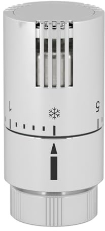 Schläfer 37040200 | Design Thermostatventil Chrom für Heizkörper, Steuerkopf für Heizkörper, empfindlich auf Flüssigkeit, Drehknopf mit Temperaturregelung, Anschluss M30 x 1,5
