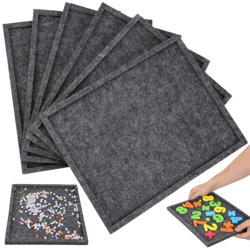 KESYOO Felt Puzzle Sorting Trays Stackable Reusable Puzzle Tray Set for 1000 Pieces Sorting Boards for Jigsaw Organising Portable Piece Storage 6-Piece Grey