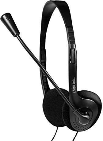 LogiLink HS0002 - Stereo Headset Kopfhörer Easy mit Mikrofon, Schwarz