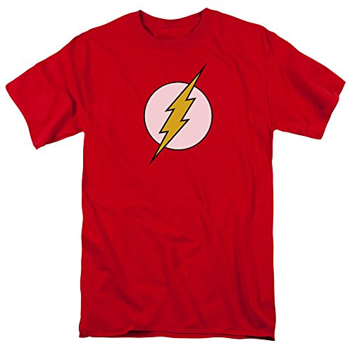 DC Comics Men's Short Sleeve T-Shirt, Flash Logo Red, Small