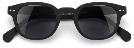 Doiy Unisex Shape #C Sonnenbrille, Black Soft Grey Lenses, Regular