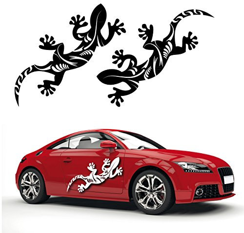 Autoaufkleber Autotattoo Gekko 2er Set Auto Aufkleber Eidechse Farbauswahl von Klebe-X für Auto Car