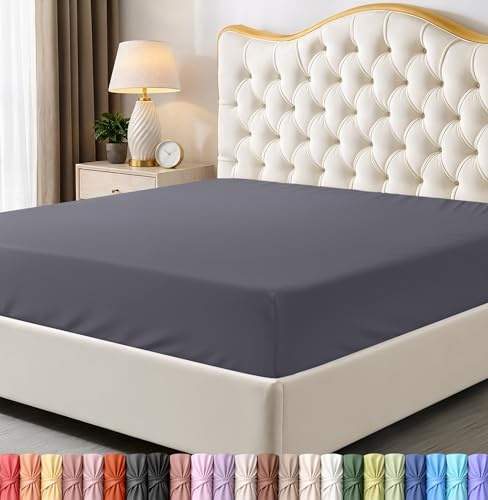 Utopia Bedding Full Fitted Sheet - Bottom Sheet - Deep Pocket - Soft Microfiber - Shrinkage and Fade Resistant - Easy Care -1 Fitted Sheet Only (Grey)