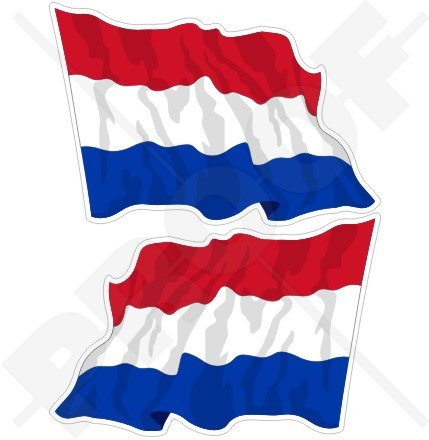 StickersWorld Niederlande-Flagge Aufkleber, Vinyl, 100 mm, 2 Stück