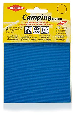Kleiber + Co.GmbH Camping-Nylon-selbstklebend, Polyamid, Blau, ca. 10 cm x 12 cm, 2