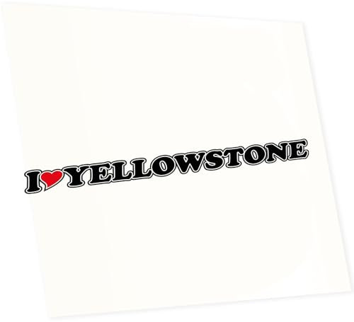 INDIGOS UG Autoaufkleber - Aufkleber - JDM - Die Cut - Sticker fürs Auto mit Herz - 15 cm - I Love Yellowstone