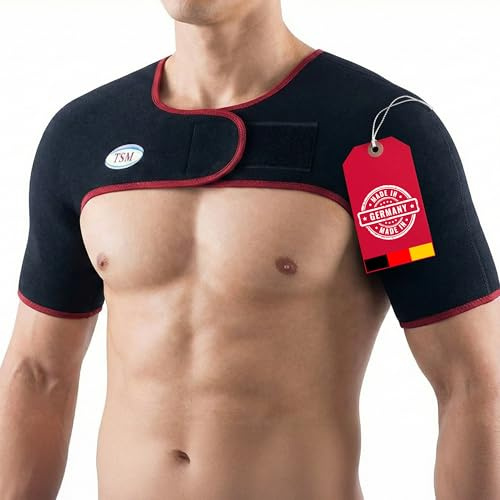 TSM Doppelschulterbandage aktiv | Schulterbandage für Sport & Alltag | Elastische Bandage zur Unterstützung bei Schulterschmerzen, Verspannungen & Überlastung | Prophylaxe & Rehabilitation | Größe XL
