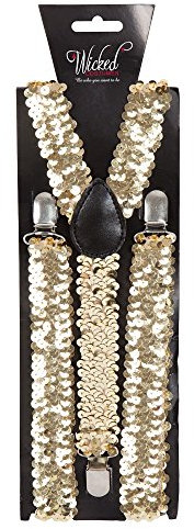 Adult Braces 96 x 2.5cm - GOLD SEQUIN **NEW**